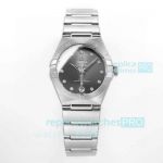 OM Factory Replica Omega Constellation SS Bezel Grey Dial Ladies 29MM Watch